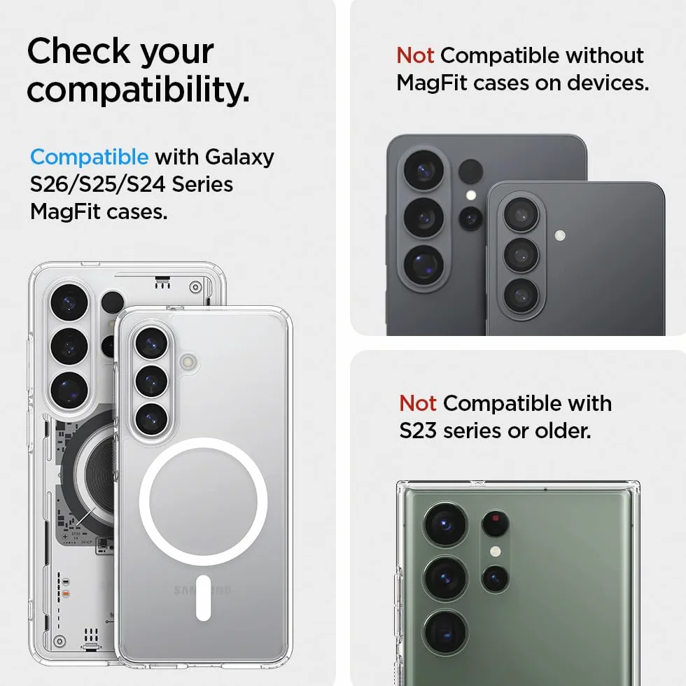 Spigen Nano Pop MagFit Portafoglio Magnetico Compatibile con Samsung Galaxy S26 & S25 Serie, S25 Edge e Z Fold 7 – Bluberry Navy