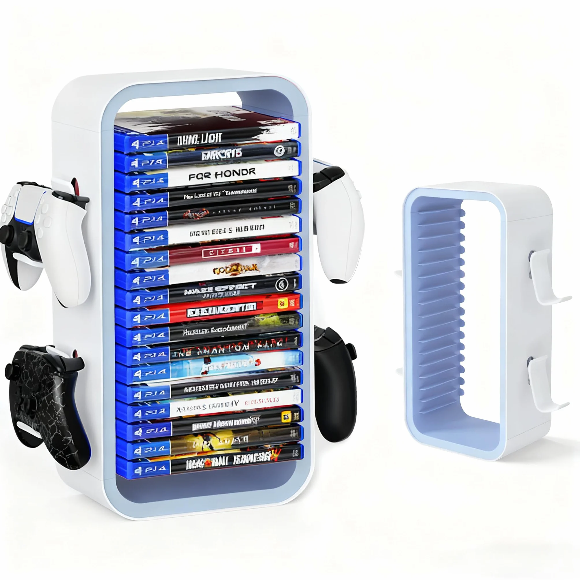 OYO-1 Torre di archiviazione per giochi PS5/Xbox Series S/X e Switch, organizer universale per dischi e controller, 18 pezzi