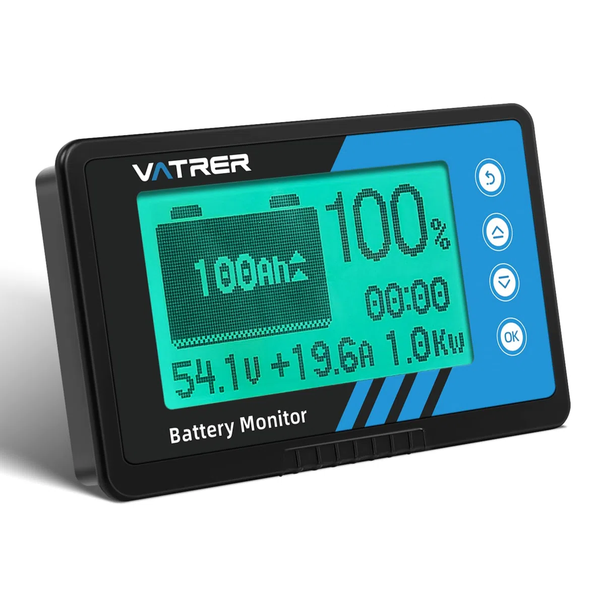 VATRER POWER Monitor Batteria 500A Shunt 8V-120V, Contatore Capacità LiFePO4 Piombo per RV Golf Car, Display LCD Allarme