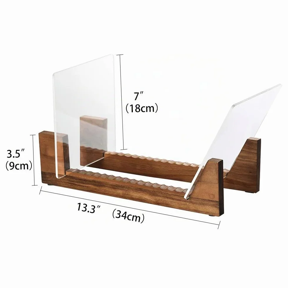 Porta Vinili in Legno di Pino con Robusto Supporto in Acrilico Trasparente,Porta Dischi Vinile,Design Premium, per Conservare e Visualizzare Fino a 50 Album,Compatibile con CD e LP - Marrone