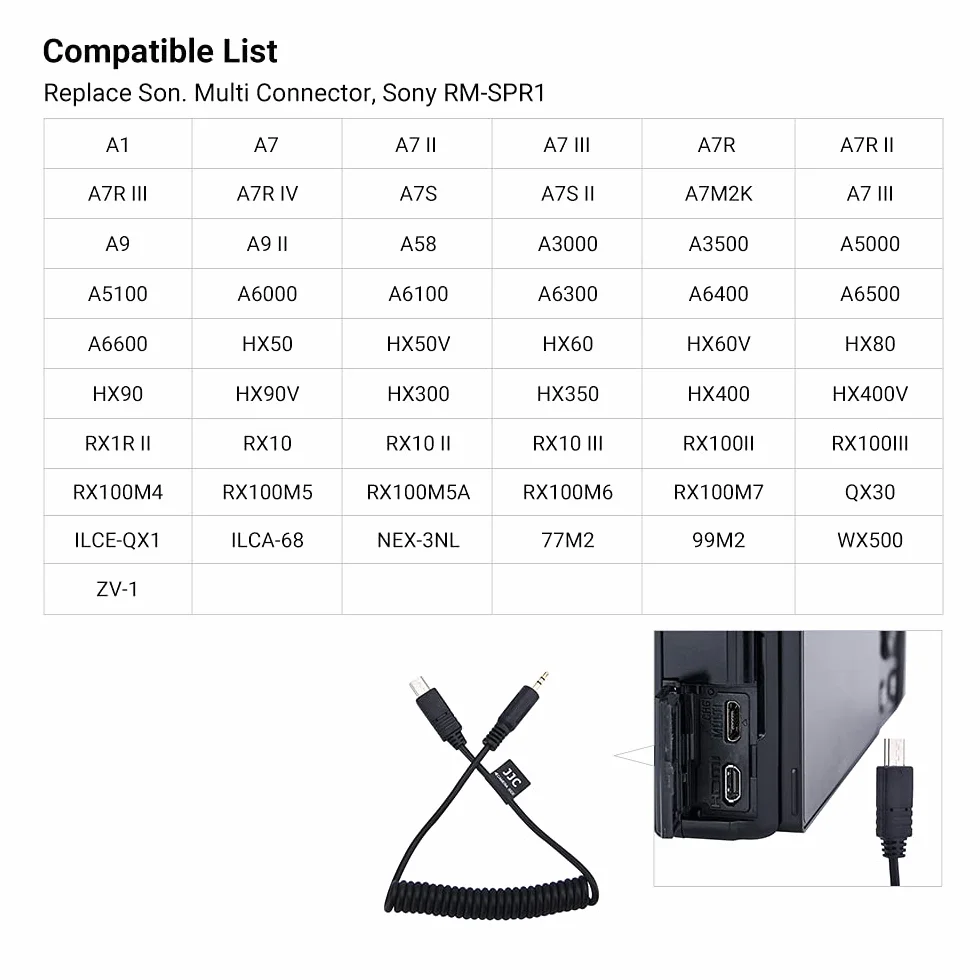 JJC Telecomando Wireless per Flash Speedlight per Sony Alpha A7III A7II A7 A7RIII A7R A7R2 A7SII A7S A9 A6500 A6400 A6300 A6000 A5100 A5000 RX100 VII VI VA V IV III RX10 IV III II