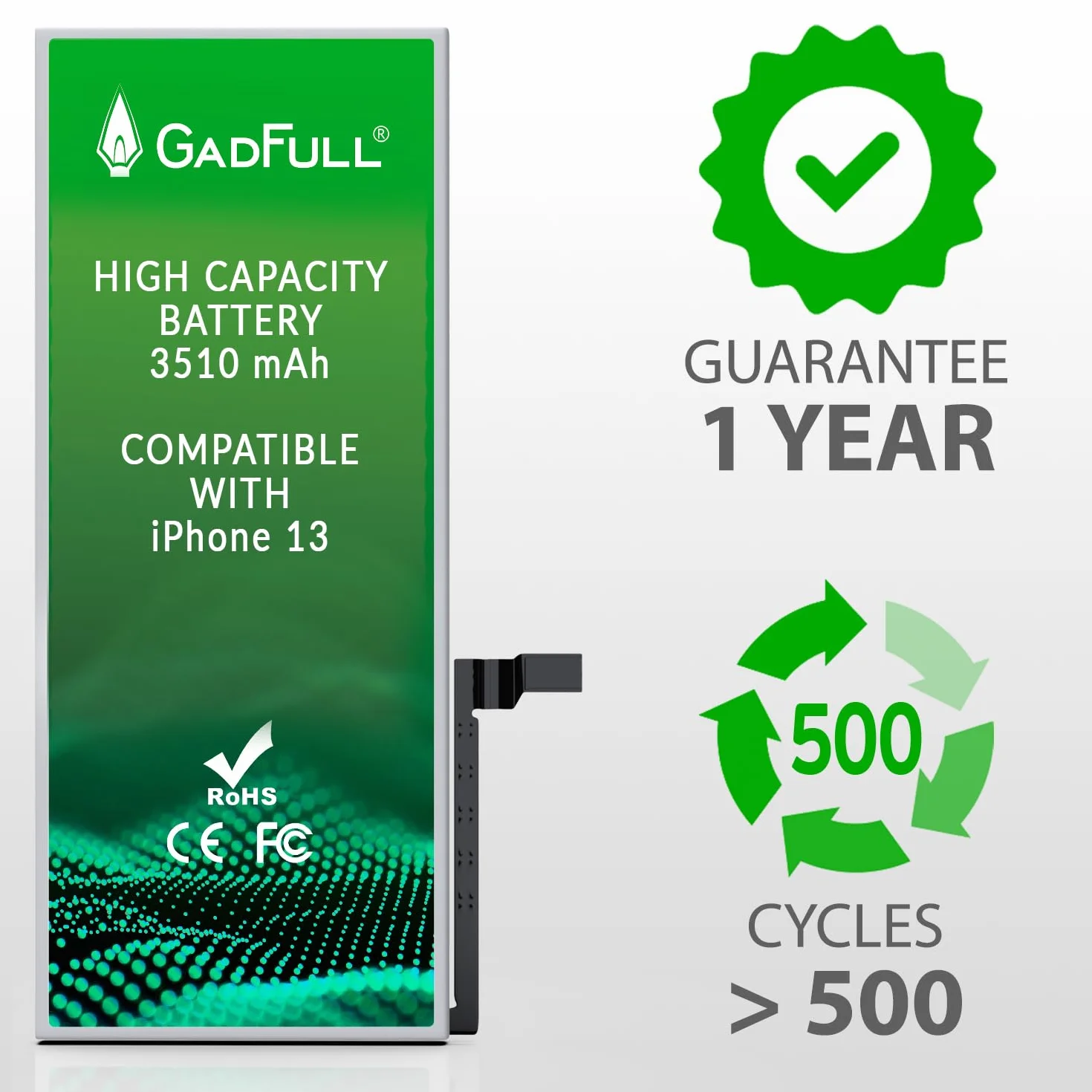 Batteria ad Alta Capacità compatibile con iPhone 13 | 2026 Data di produzione | incl. Set di riparazione manuale & Kit strumenti Profi | Nuova Batteria Cellulare Extra