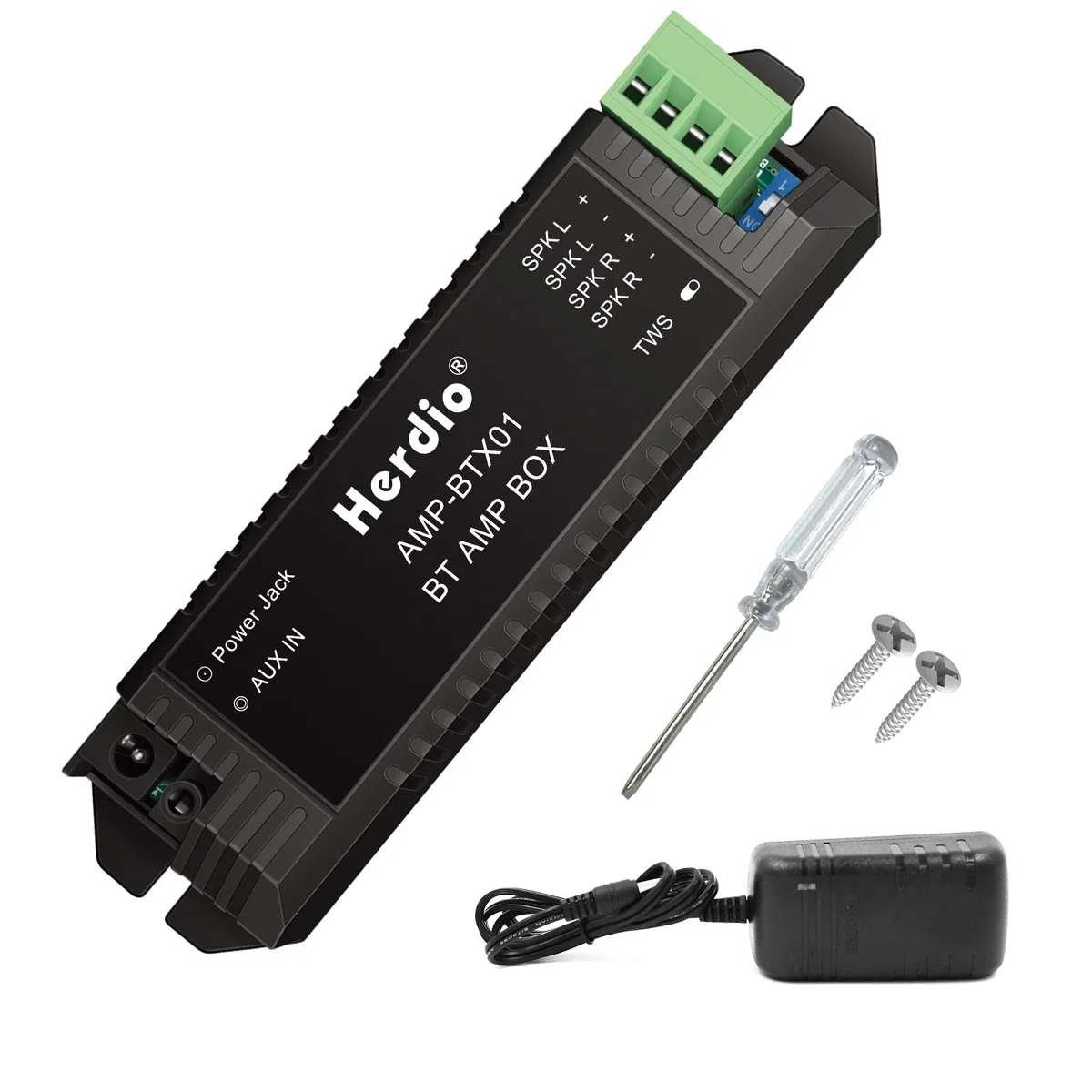 Herdio Bluetooth Home Audio Amplificatore 2 Canali Ricevitore Sistema per Altoparlanti Passivi con AUX TWS Adatto per Soffitto Marine Home Theater Garage Esterno Indoor