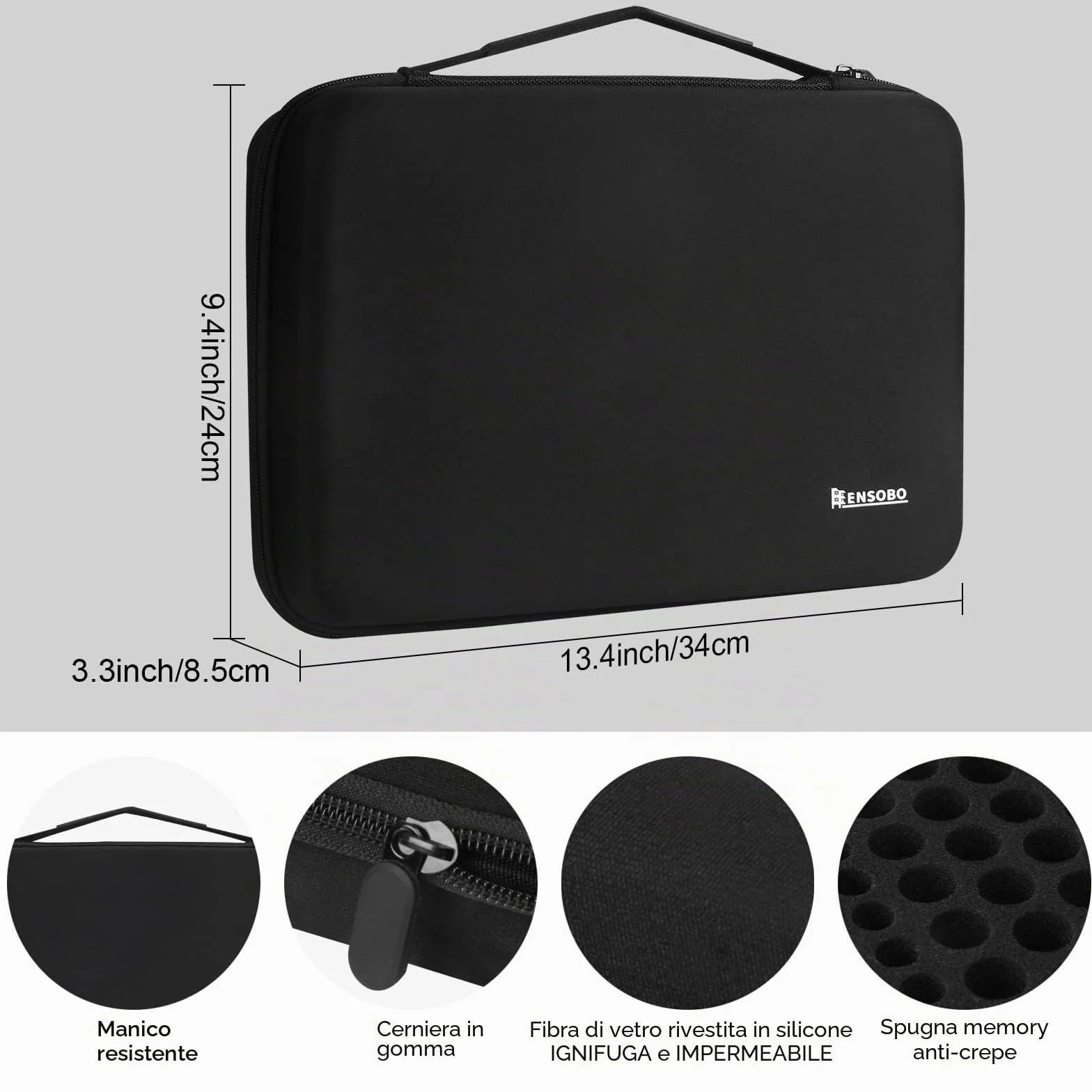 ENSOBO Custodia per Organizer Batterie 148 Pezzi AA AAA C D 9V con Tester Rimovibile Nero