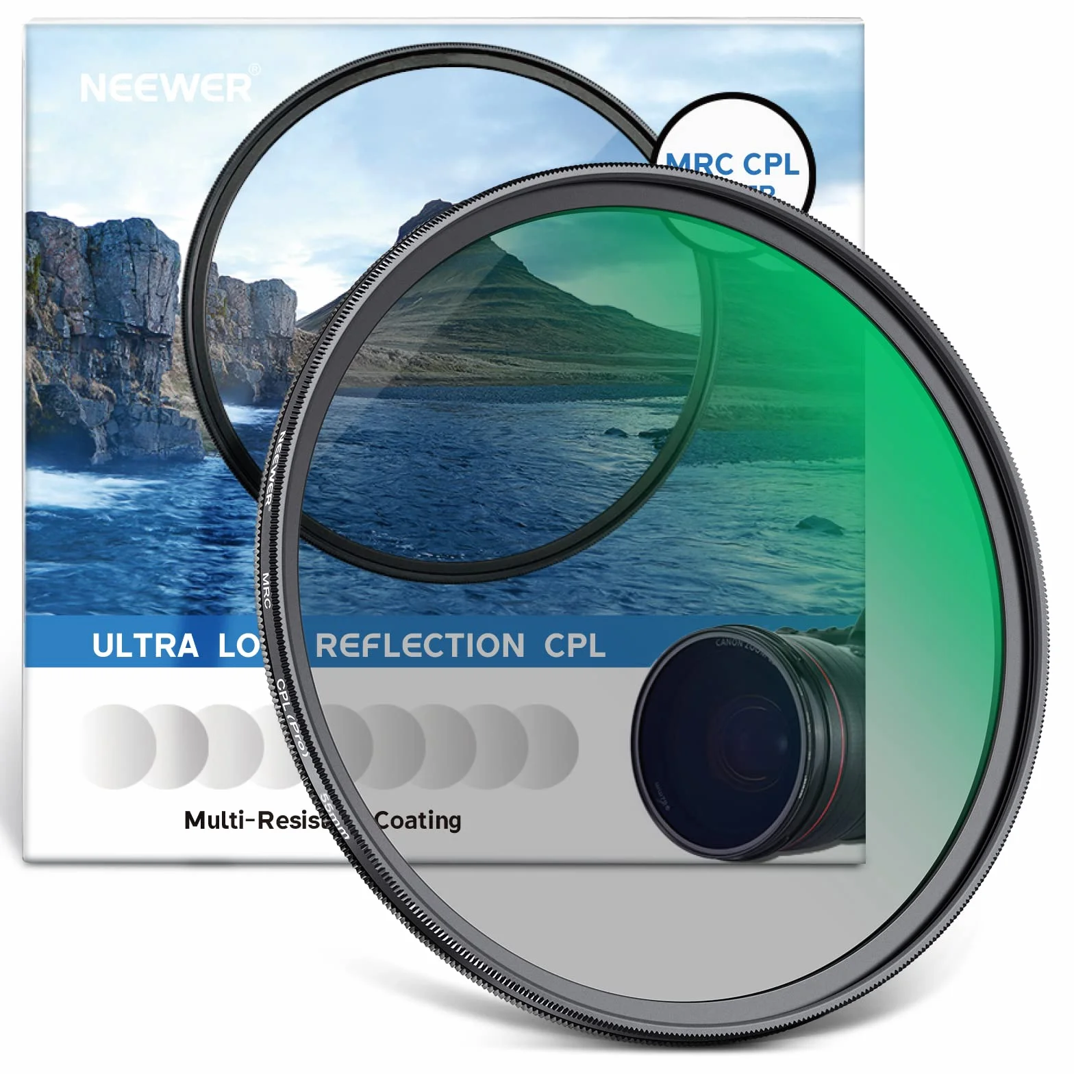 NEEWER Filtro CPL da 55mm, Filtro Polarizzatore Circolare Ultra Sottile con Rivestimento Nano Multi Resistente a 30 Strati, Riduce Riflessi e Abbaggliamenti, Aumenta Contrasto, Vetro Ottico HD
