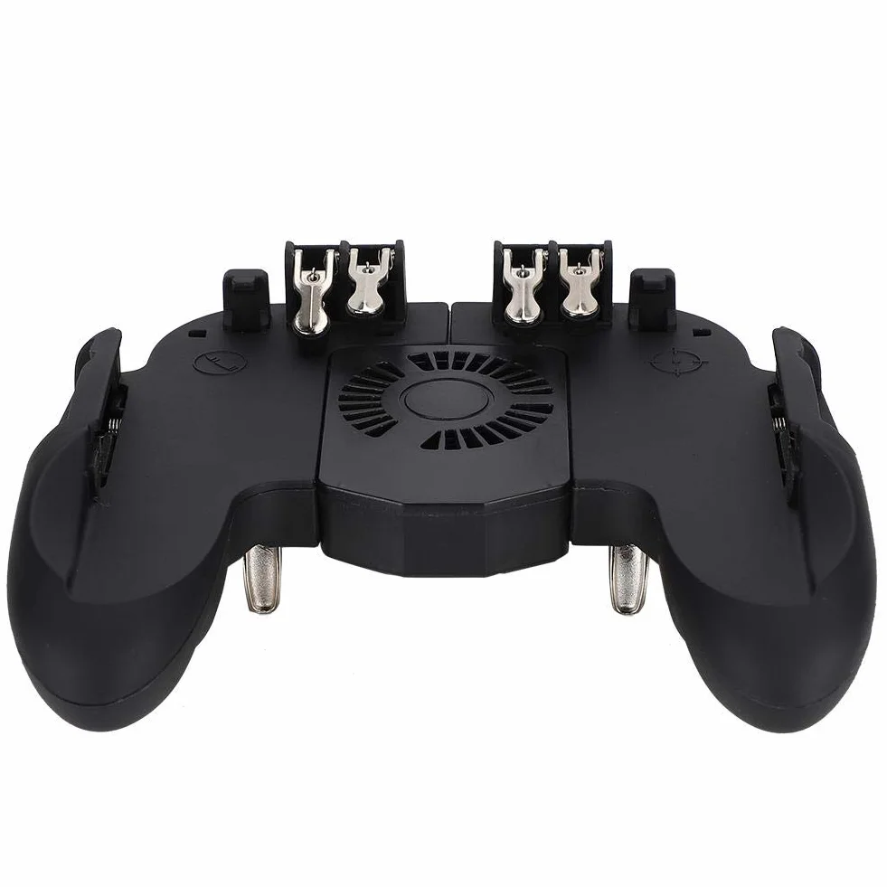 Ouitble Mobile Controller con Fan Ventola Raffreddamento 6 Finger Gamepad Joystick Smartphone Trigger per Smartphone da 4,7 a 6,5 ​​Pollici