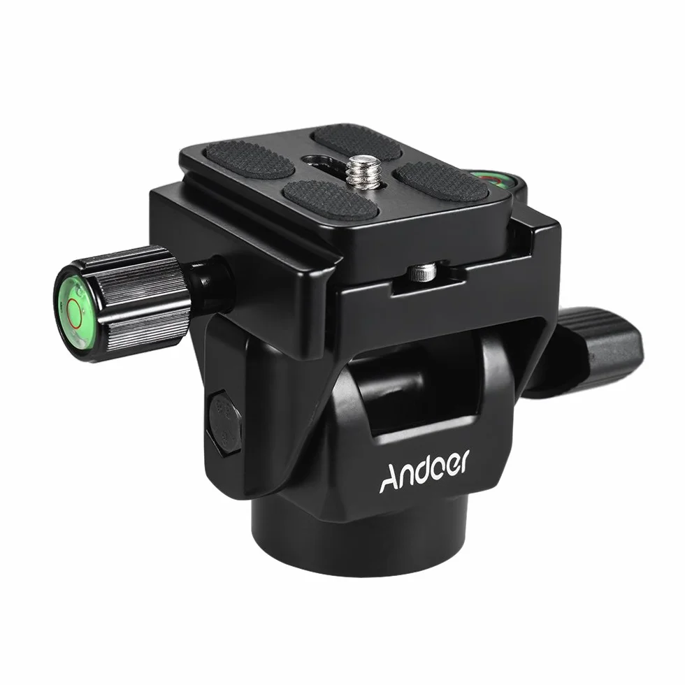 Andoer M-12 Monopod Tilt Head Panoramica Testa teleobiettivo Birdwatching con piastra a sgancio rapido