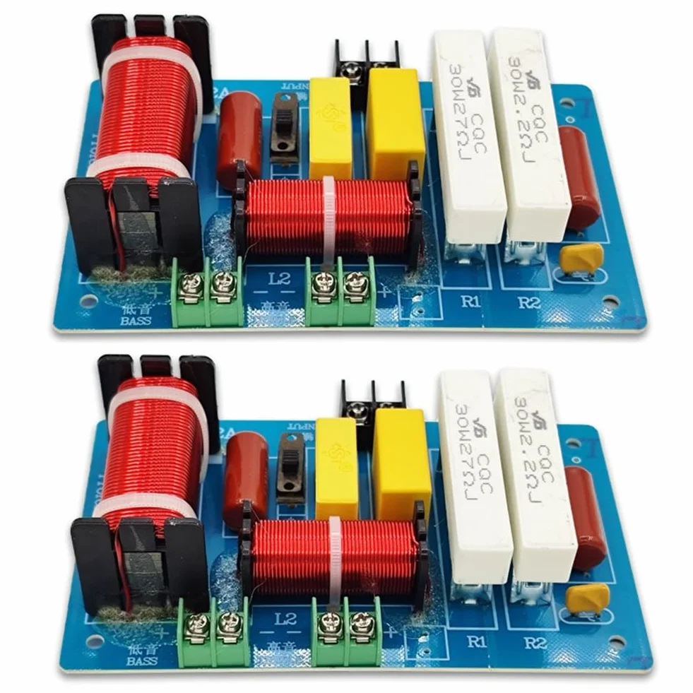 2 PC PA-2A Altoparlante A 2 Vie Crossover Alti + Subwoofer per Puri 450W Divisore di Frequenza Filtri PCB Fai da Te + Componenti Elettronici Fai da Te per la Casa