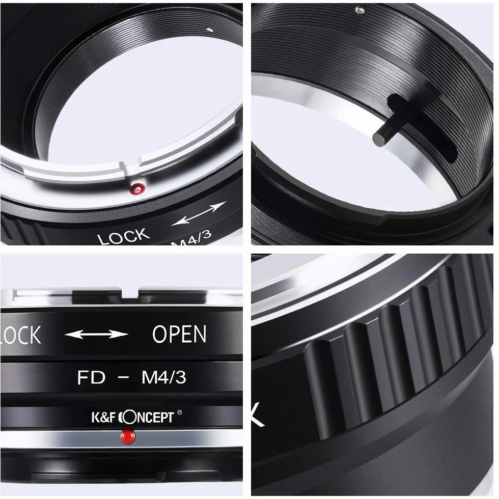 Anello Adattatore per Obiettivo K&F Concept FD-M4 / 3 Adatto per Obiettivo Fotocamera FD per Olympus M4 / 3 E-P1 / E-P2 / E-PL1 e Panasonnic G1 / G2 / GF1 / GH1 / GH2