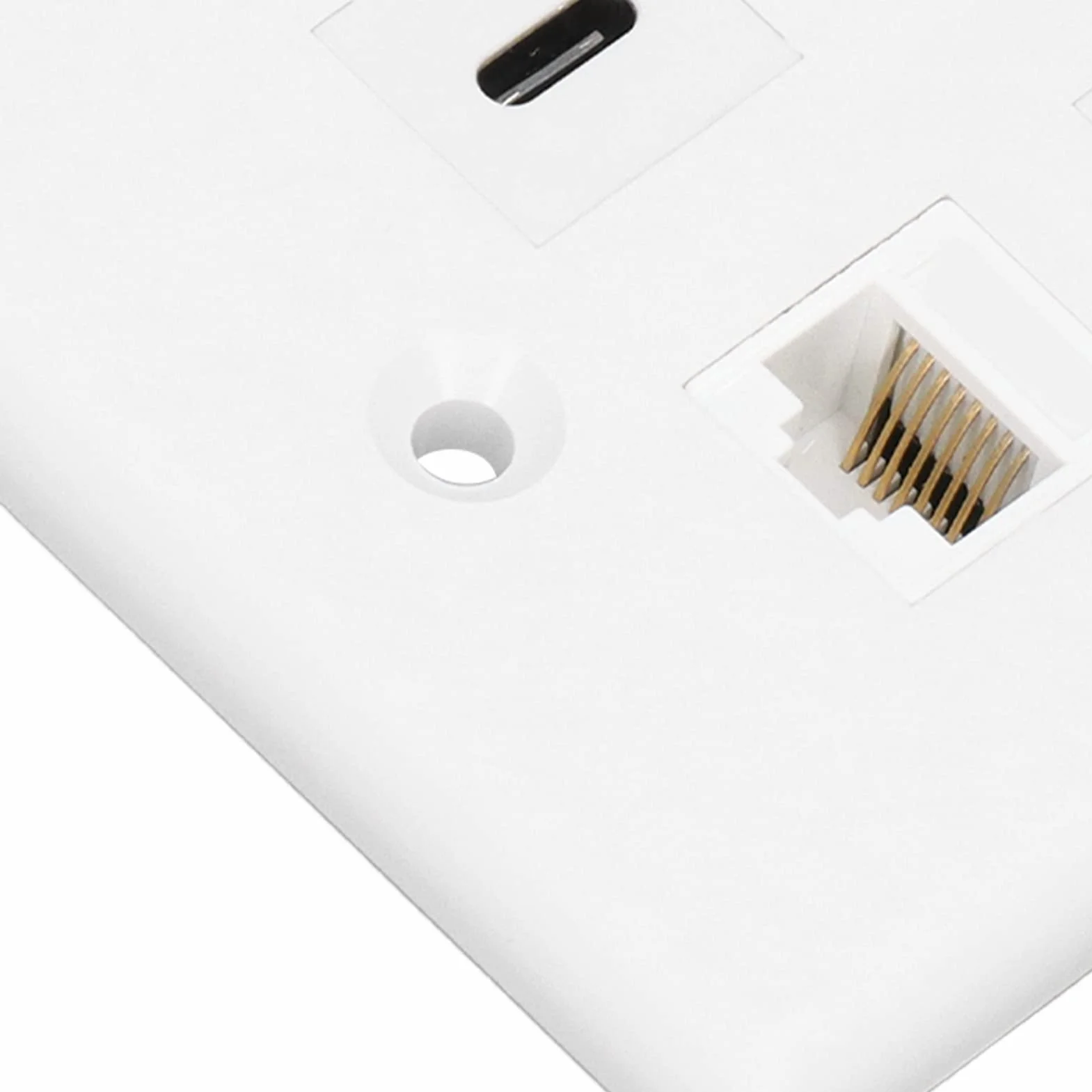 Bewinner Piastra da Parete 6 Porte 2xHDMI 2xUSB3.0 1xType C 1xRJ45 Cat6 Ethenret per Proiettore TV