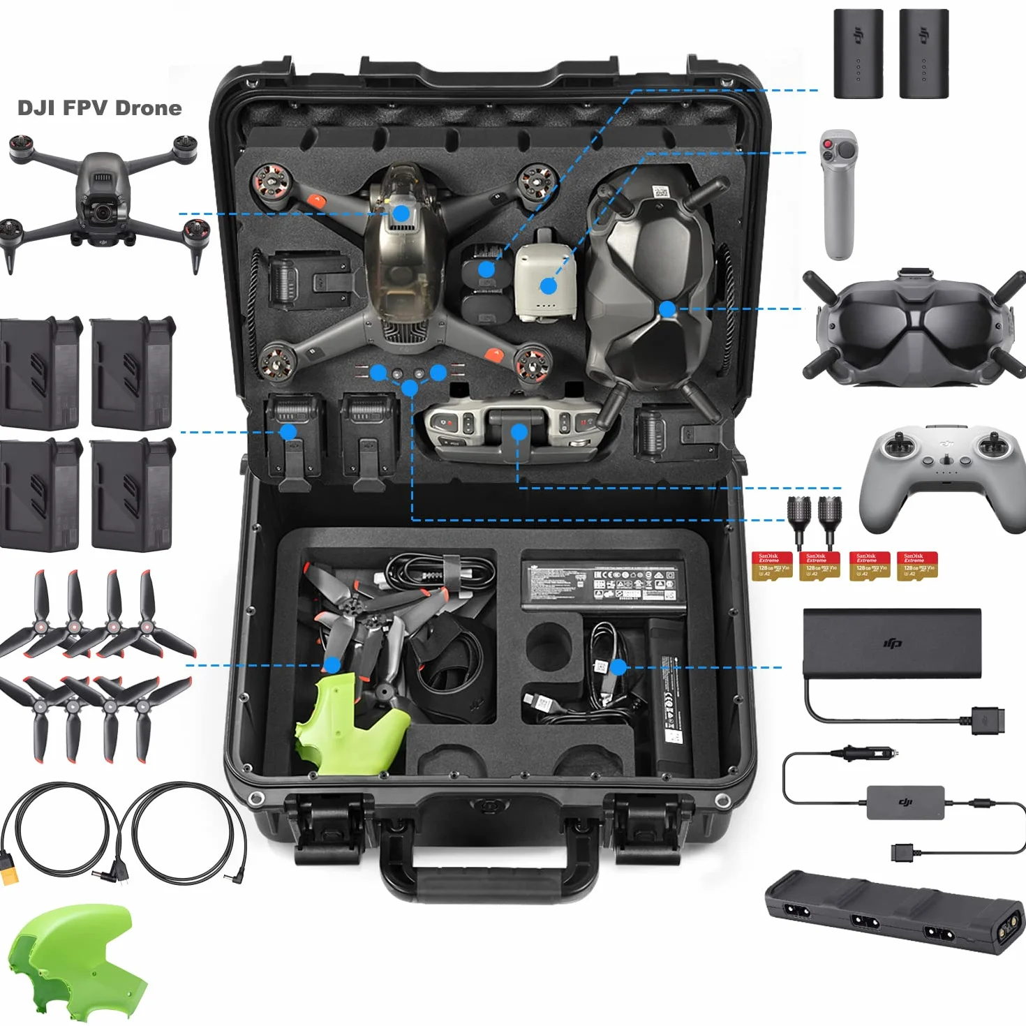 LEKUFEE Custodia Rigida Impermeabile per DJI FPV Combo/FPV Explorer Combo e Accessori (Non per DJI AVATA) (Solo Custodia)