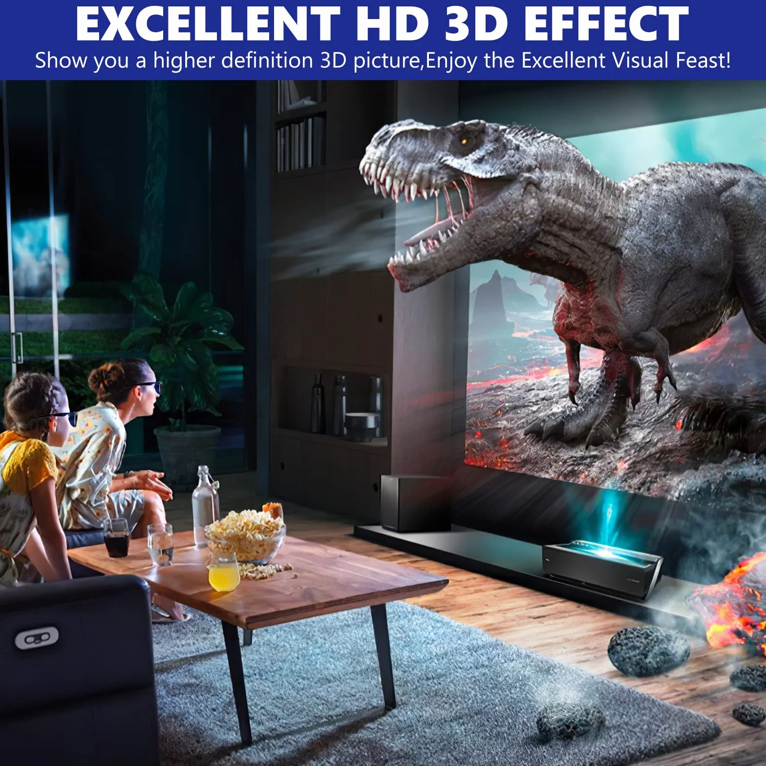 Occhiali 3D, Universal DLP Active Shutter Occhiali 3D 96-144Hz per Optoma BenQ Acer Viewsonic XGIMI Proiettore 3DTV, Batteria 3.7V 80mAH