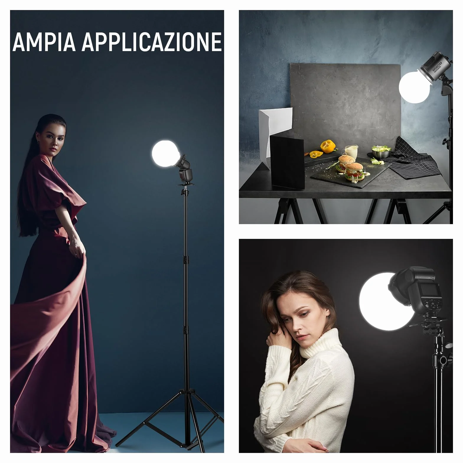 Neewer CRS6 Cupola di Diffusione + 3 Anelli Adattatori, Compatibile con Godox V1 Z2PRO Z3R Flash a Testa Rotonda e Speedlite Quadrato Z880, Montaggio Diffusore Luce Video MS60B MS60C MS150B