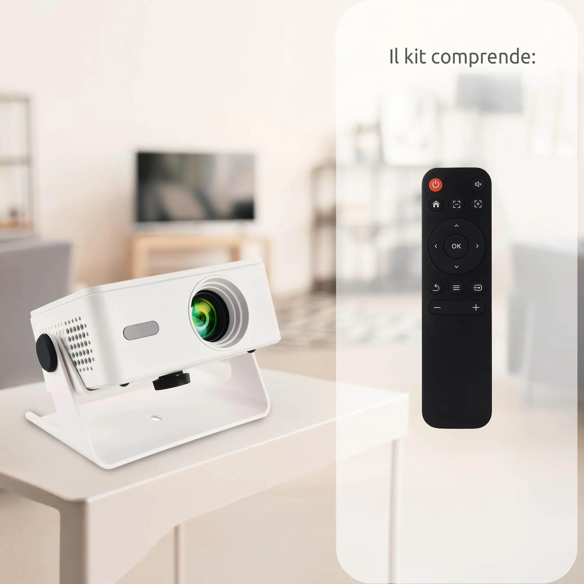 IRRADIO Videoproiettore Smart Full HD 150 ANSI Lumen | Mini Videoproiettore 4K Supporto Full HD 1080P con Android 13 e Auto Focus - Accesso diretto all'App Streaming e WiFi Dual Band