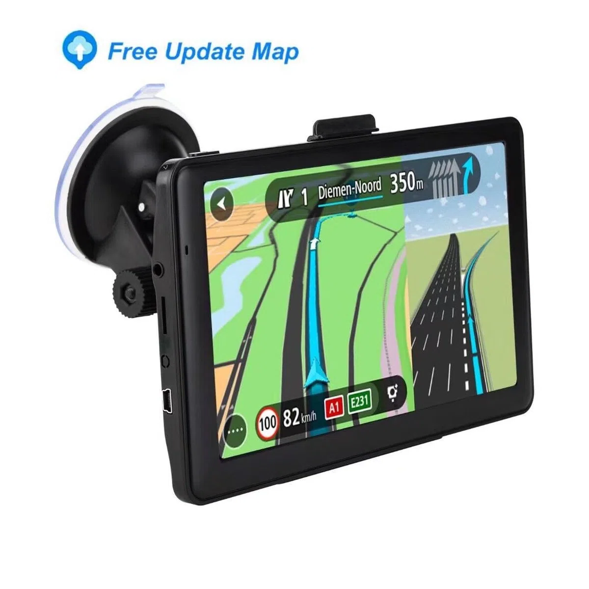 Navigazione GPS per camionisti con display 7 pollici, guida vocale e registrazione della velocità - di navigazione per camion auto (asiatico