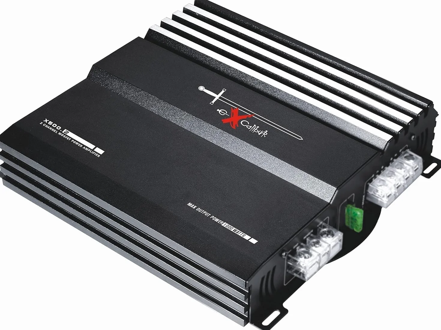 Excalibur X500.2 - Amplificatore Auto 2 Canali Hifi Stereo - 2x 500 Watt Mosfet Amplificatore audio con Bass Boost - 1000 Watt Massimo - Crossover variabile 2 Ohm