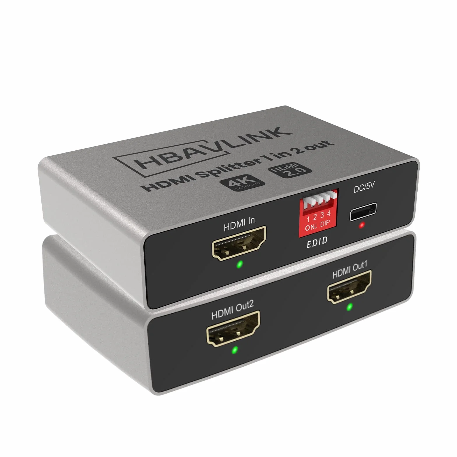 Splitter HDMI 1 Ingresso 2 Uscite 4K 60Hz - EDID-Clone HDCP2.2, HDR, Dolby Atmos, Dolby Vision - Compatibile con Firestick 4k Max, PS3/PS5 & Elgato HD60s/x/Pro, Apple TV 4K, Retrotink, Roku Stick