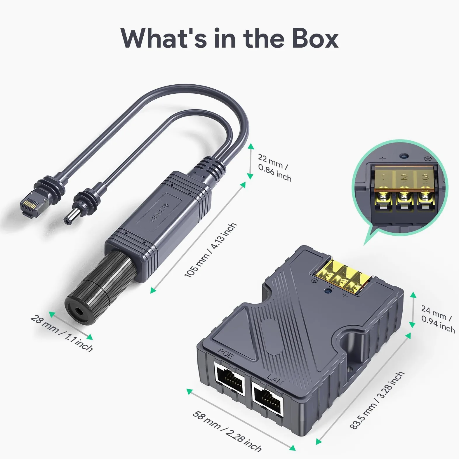 Splitter PoE per Starlink Mini - Kit di Alimentazione 12V SURVADV, 150W DC 48V/3A, GigE Passivo con Protezione ESD e Adattatore RJ45/DC per Starlink Mini Dishy