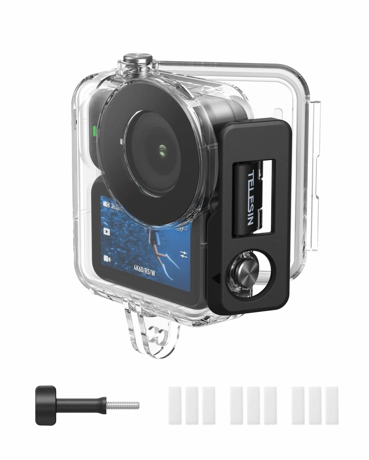 TELESIN Custodia Impermeabile per DJI Osmo Nano, Scatola Subacquea 60M/196FT con Fogli Antiappannamento, Accessori per DJI Osmo Nano per Immersioni Profonde e Snorkeling