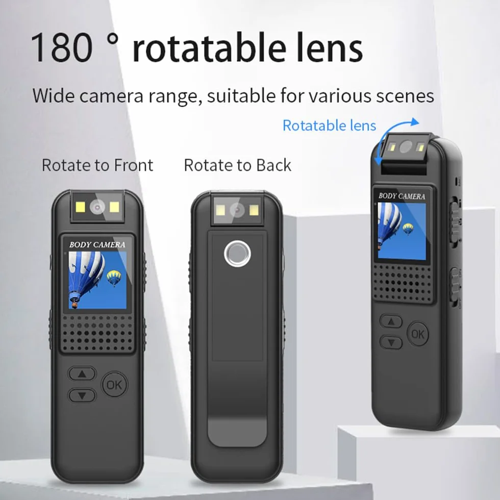 Andoer Body Cam con Audio e video Mini Telecamera per il Corpo True 1080P Small Body Camera Personal Pocket Video Camera Camera Indossabile per Corsi incontri corse Consegna Domicilio Polizia