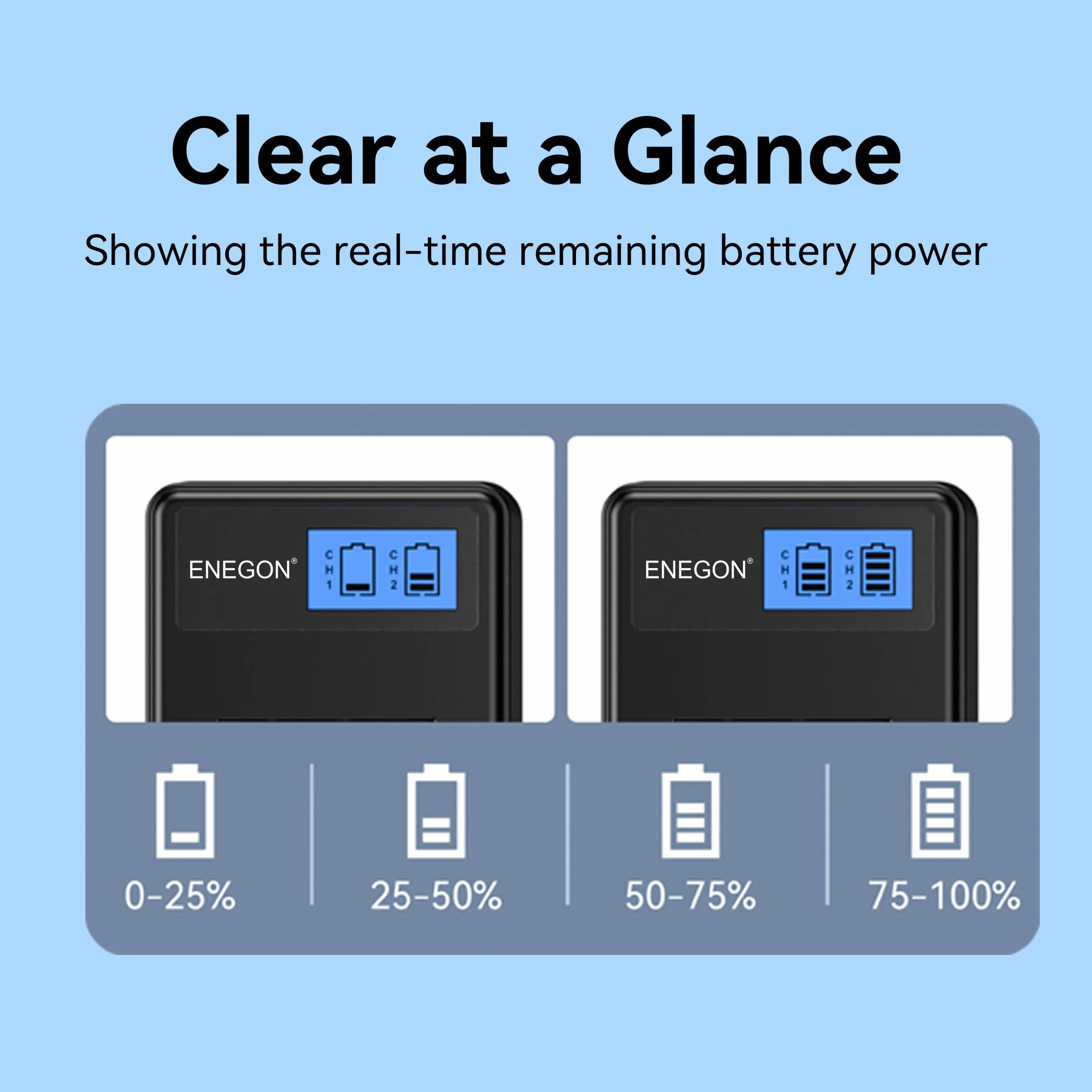 ENEGON Pack da 2 DMW-BLE9 DMW-BLG10 1200mAh Batteria e caricabatteria, cavo USB-C e display LCD, per Panasonic Lumix DC-LX100 II, TZ202, TZ101, TZ99, TZ91, TZ81, DMC-GX7, DMC-GX9, DMC-GX80, DMC-GX85