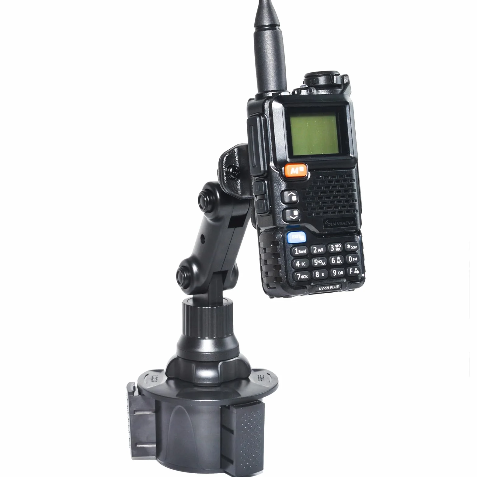 Uchwyt do radia CB z regulowanym wspornikiem do Motorola Kenwood Baofeng Midland Icom Yaesu