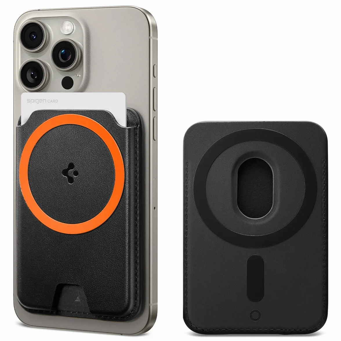 Spigen Valentinus MagFit+ Portafoglio (3 carte) MagSafe Wallet MagSafe Compatibile con iPhone 17/16/15/14/13/12 Modelle, Accessori MagSafe - Nero