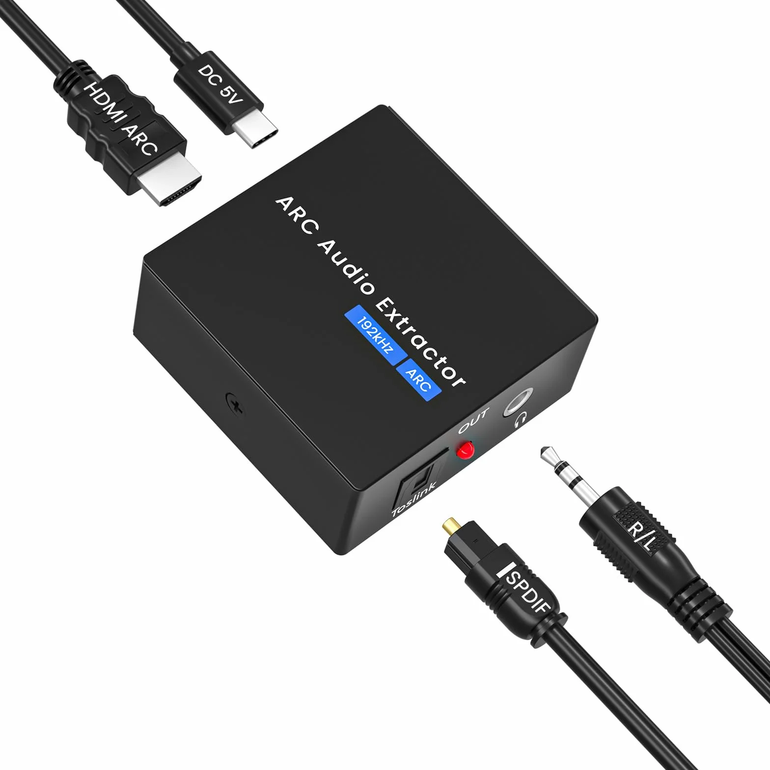 HDMI ARC Audio Extractor 192kHz Adattatore con Cavi Ottici e 3,5 mm per Impianti Stereo e Amplificatori