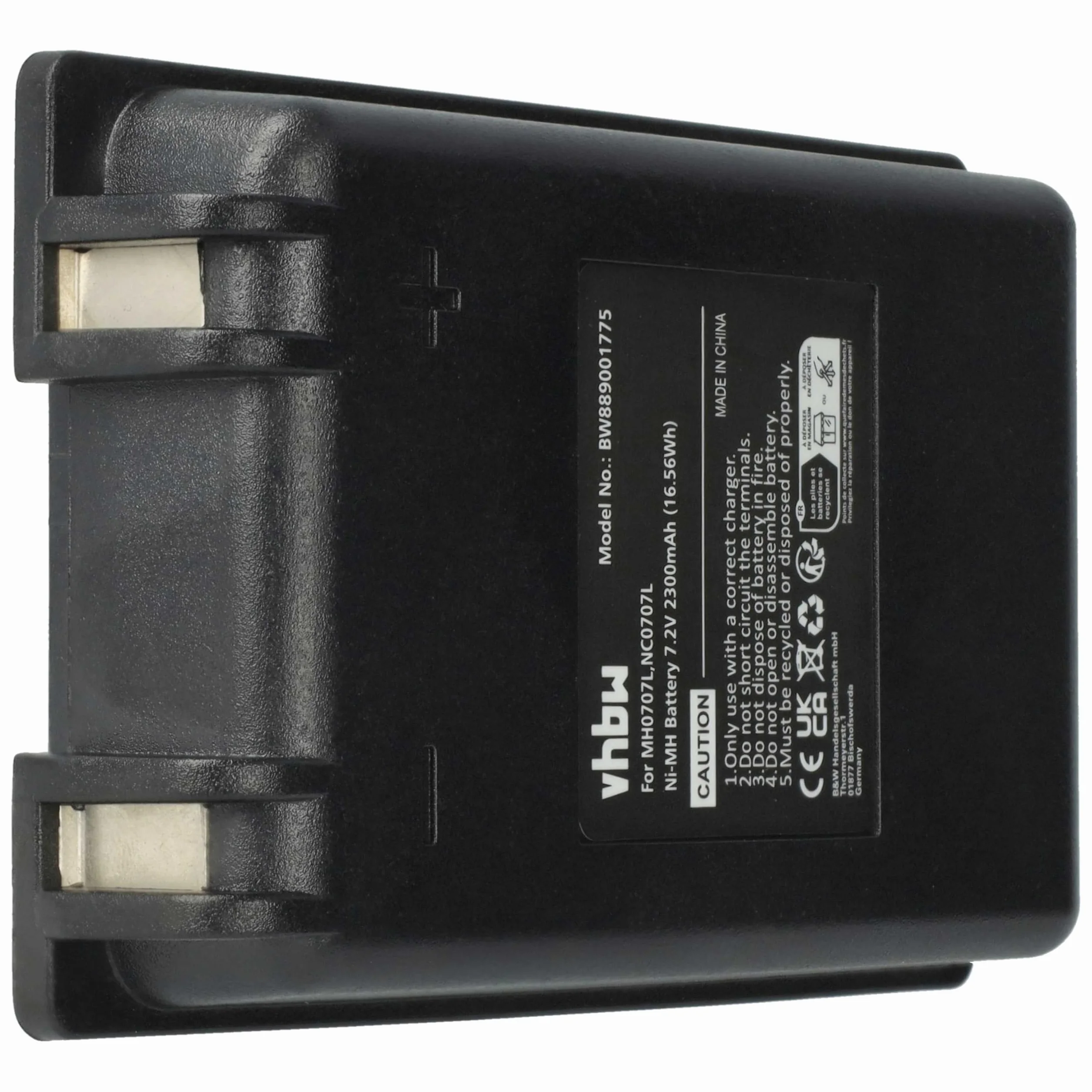 vhbw Batteria Compatibile Autec UTX97 CB71.F FUA10 Radiocomando Industriale Telecomando 2300mAh 7,2V NiMH Nero