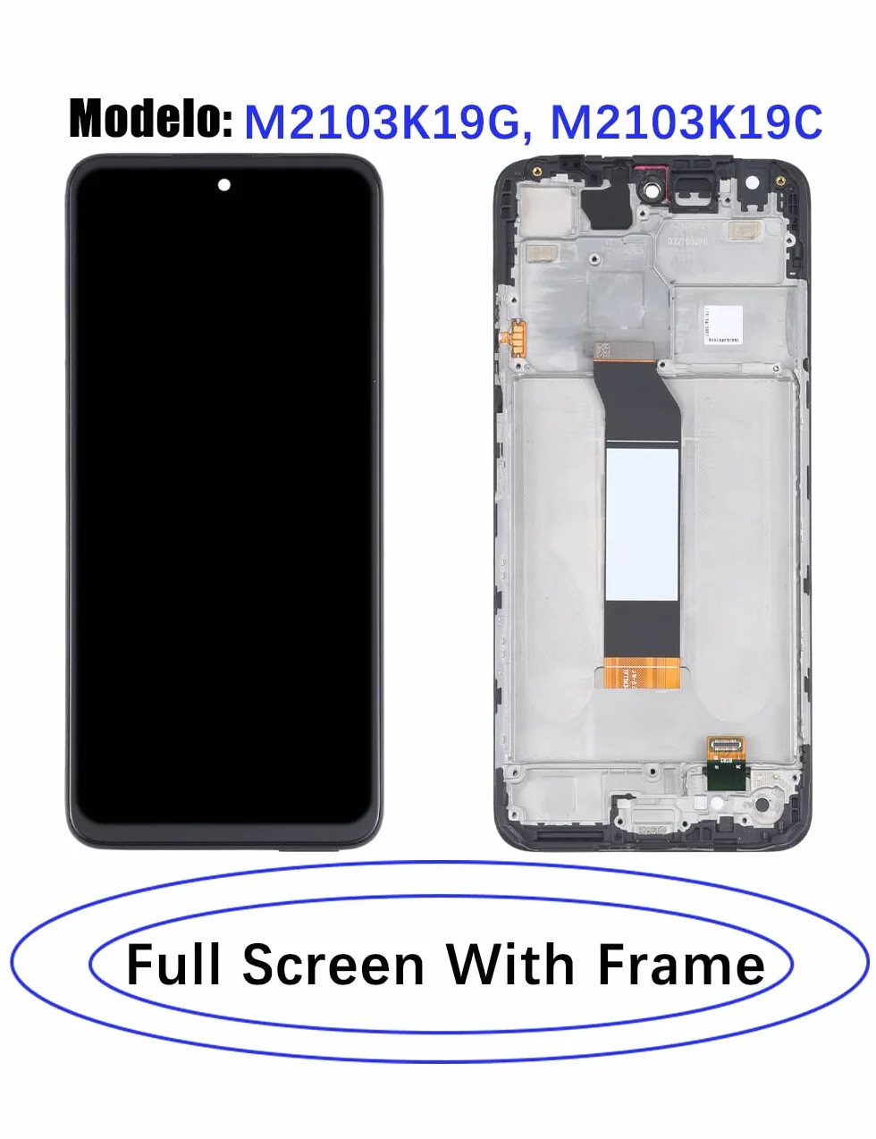 Display originale di ricambio per Xiaomi Redmi Note 10 5G / Note 10T 5G LCD schermo, per Xiaomi Poco M3 Pro 5G Display Touch Digitizer Assembly Kit di riparazione (nero con cornice)
