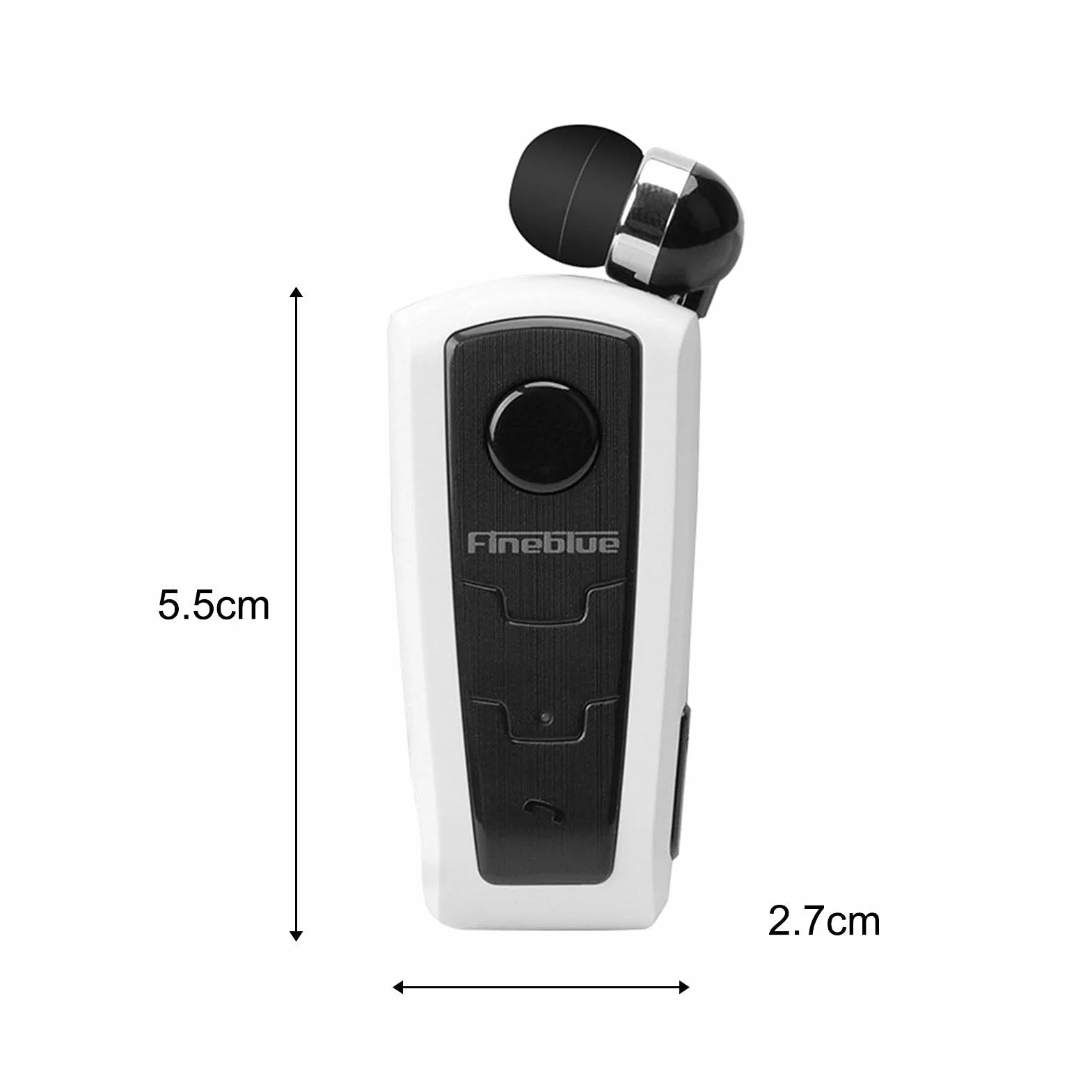 Auleset 1Pc Fineblue F910 Auricolare Mini Vibrazione Promemoria ABS Wireless Bluetooth 4.0 Retrattile Pratico Auricolare Compatibile per la Corsa - Nero