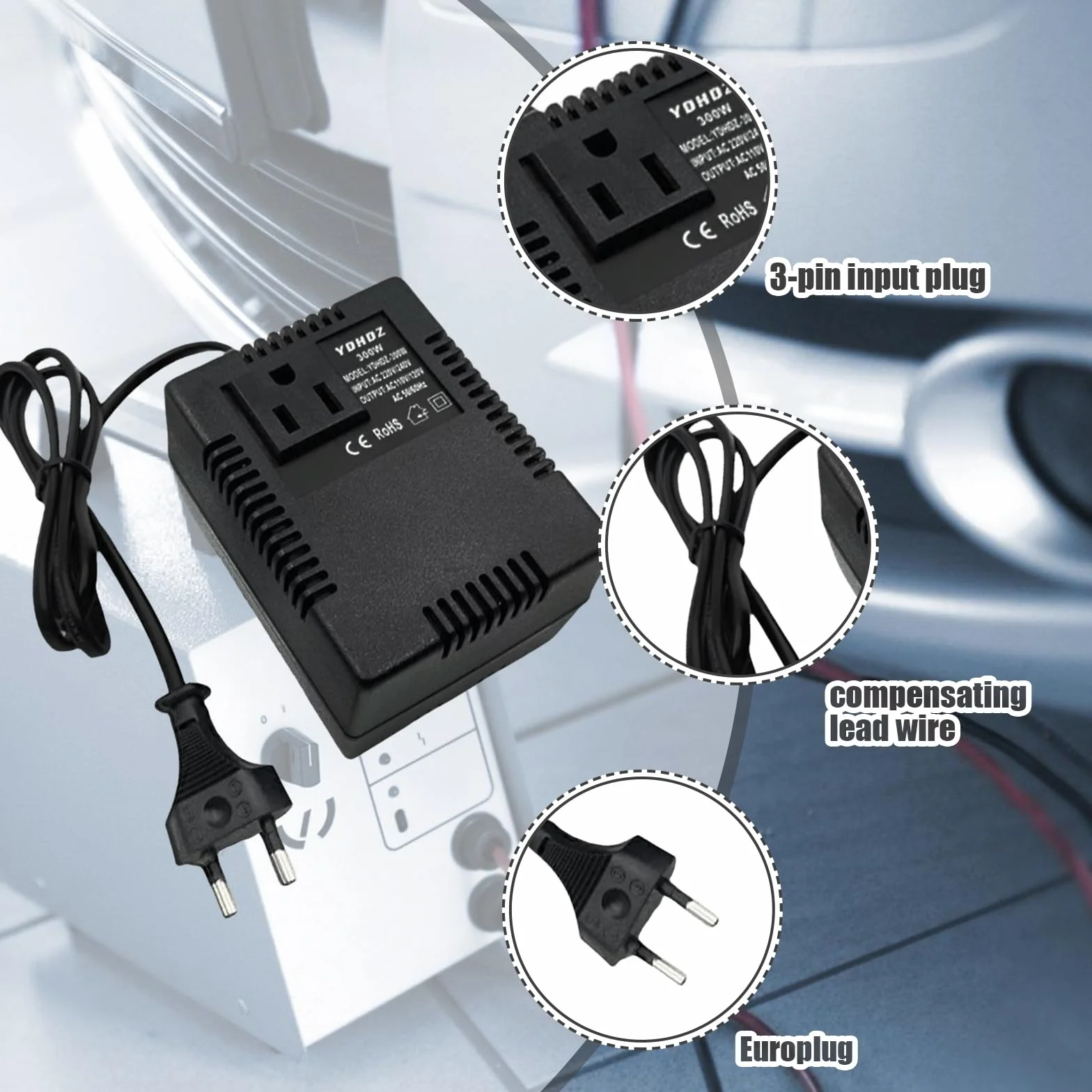 GBKDQQ Trasformatore di corrente 220 V a 110 V 300 W convertitore di corrente adattatore da viaggio spina europea