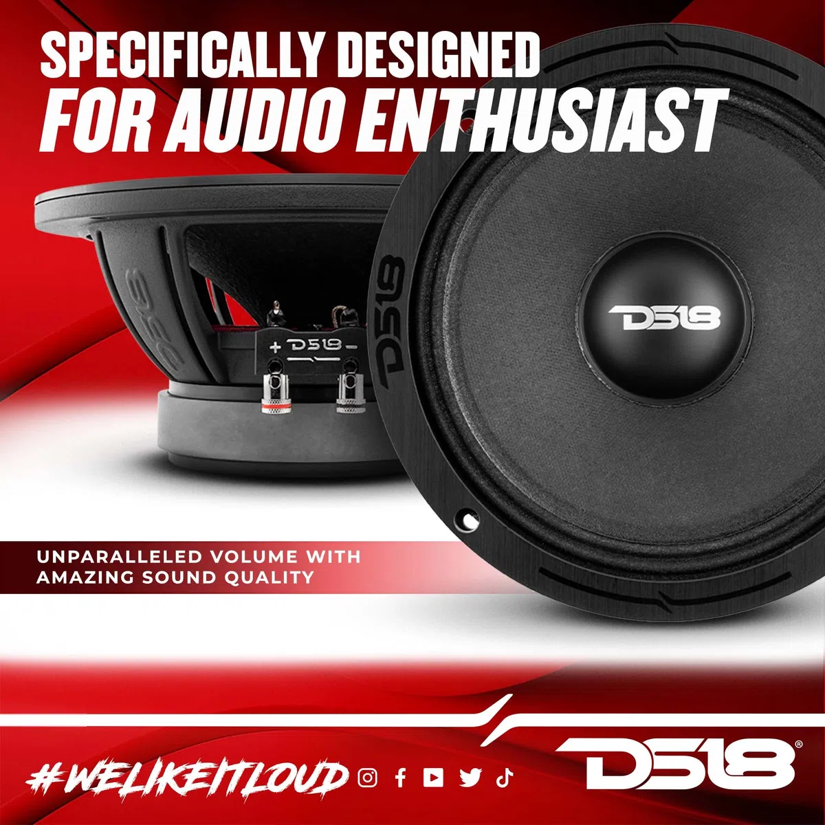 DS18 PRO-ZXI8M - Altoparlante per auto, 8", 600 W, 8 Ohm (1 altoparlante)