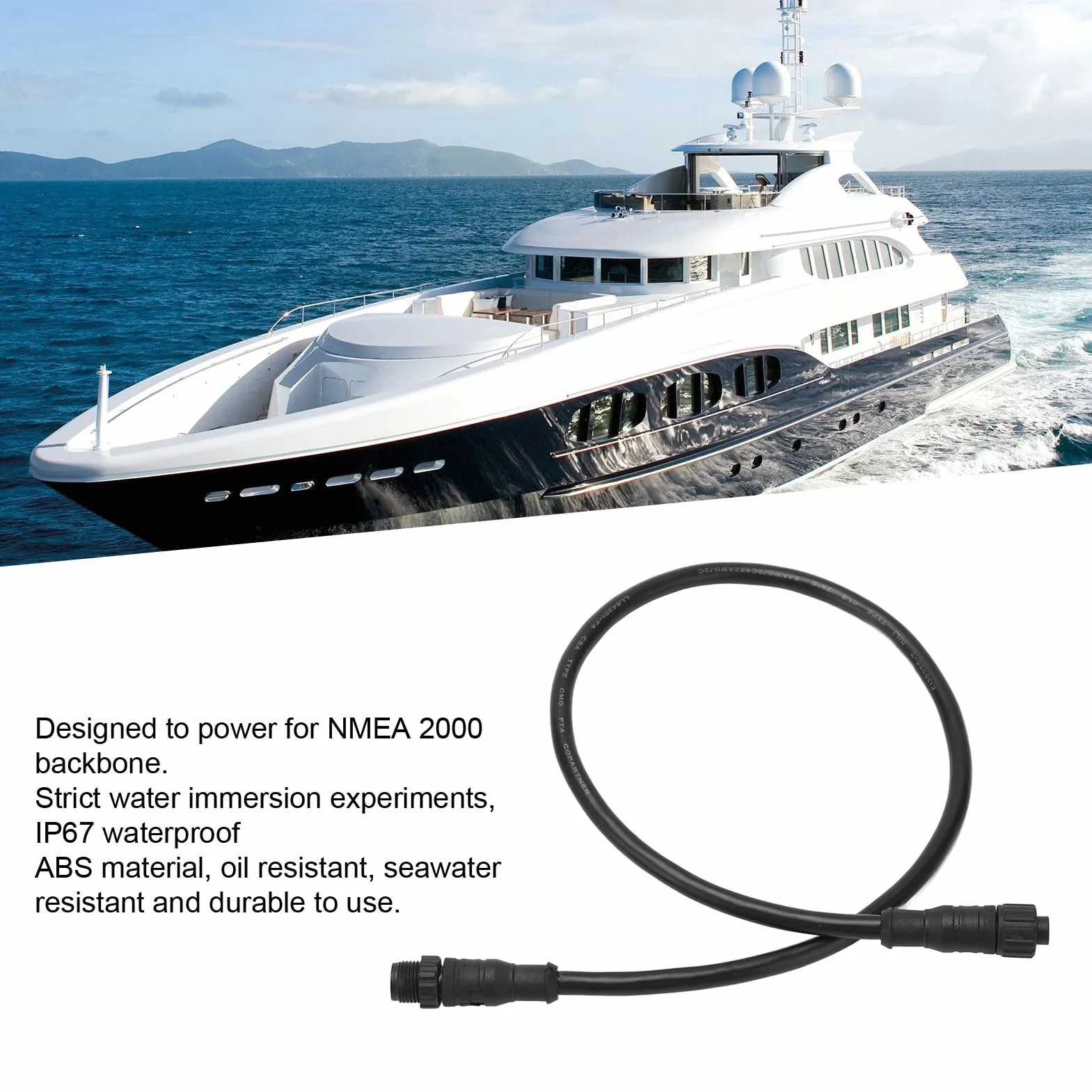 Cavo Backbone NMEA 2000, Cavo di Avviamento NMEA 2000 a 5 Pin da 0,5 M, per Reti Lowrance Reti Simrad Reti B G Reti Navico Reti
