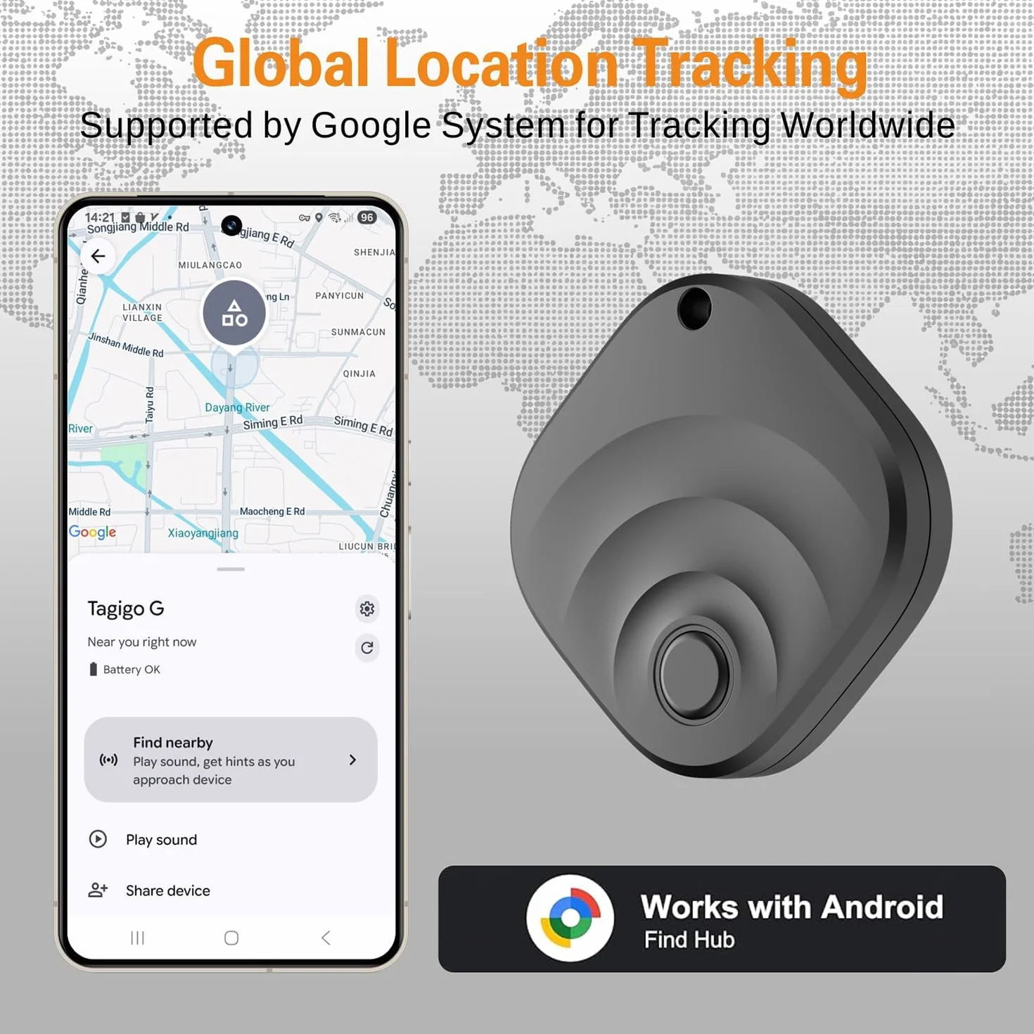 Reyke Tracker Android Smart Tag compatibile con Google Find My localizzatore per chiavi bagagli 4 pezzo