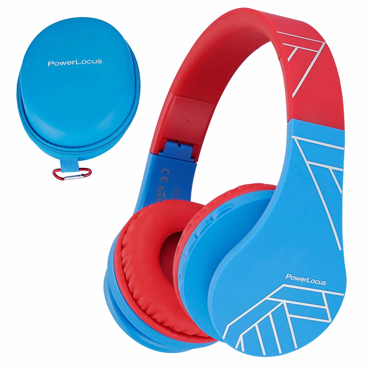 PowerLocus Cuffie Bluetooth per Bambini, Cuffie Senza Fili Over-Ear con Microfono, limitatore di volume a 85 dB, Cuffie Wireless Pieghevoli e Regolabili per Ragazzi e Ragazze per Cellulari/Tablet/PC