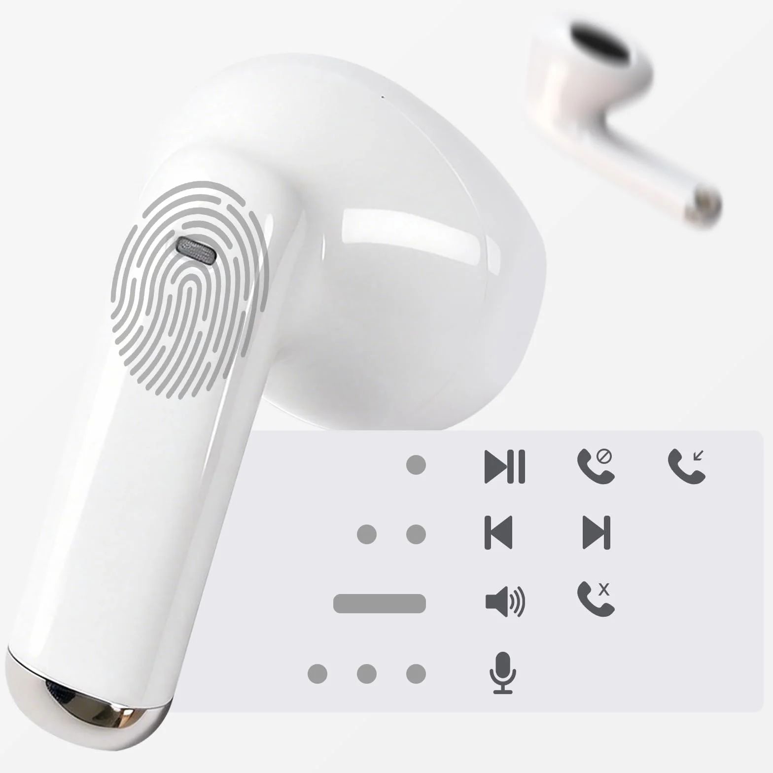 yobola Cuffie Bluetooth 5.4, In-Ear Auricolari Wireless Hi-Fi Stereo con 4 Microfoni HD, Comodo Mini Controllo Tattile IPX7 Impermeabili USB-C 27 Ore Cuffiette per Smartphone/Portatili/Sport, Bianco
