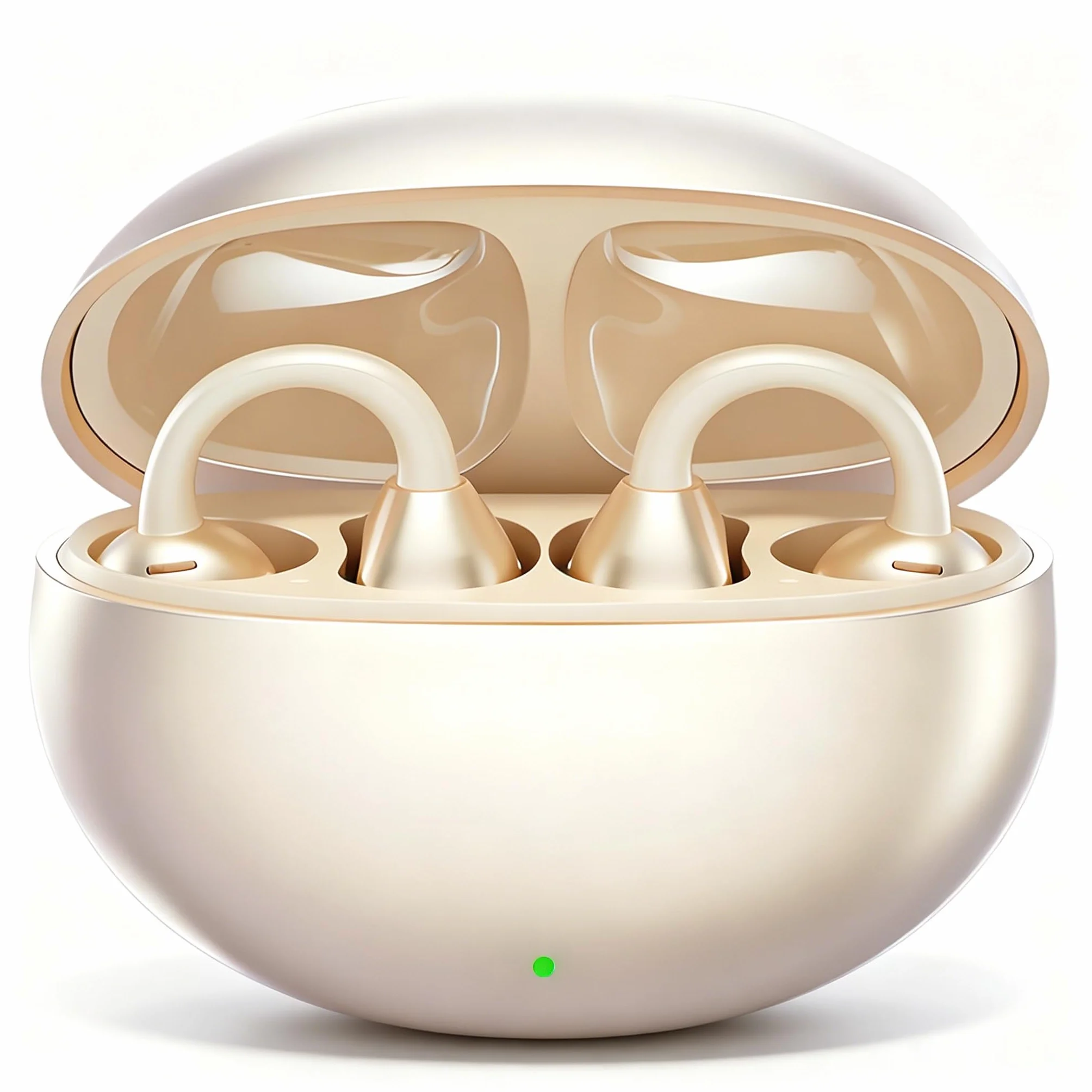 PTHTECHUS Cuffie Conduzione Ossea, Cuffia Aperte Auricolari a Clip Auricolari Bluetooth Sport Clip Aperta Cuffie In-Ear Wireless, Compatibile iOS/Android, 60 ore di Riproduzione, M91 (Oro)