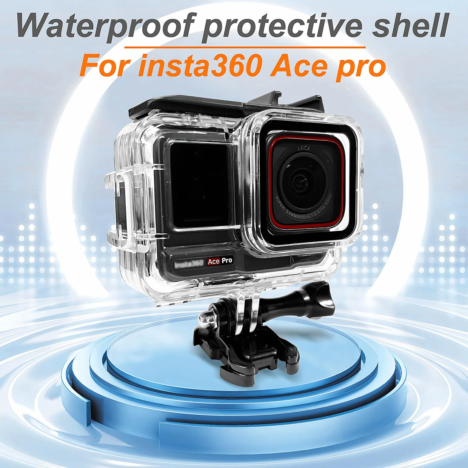 Custodia protettiva impermeabile per Insta360 Ace Pro, impermeabile fino a 60 m, con accessori per staffa