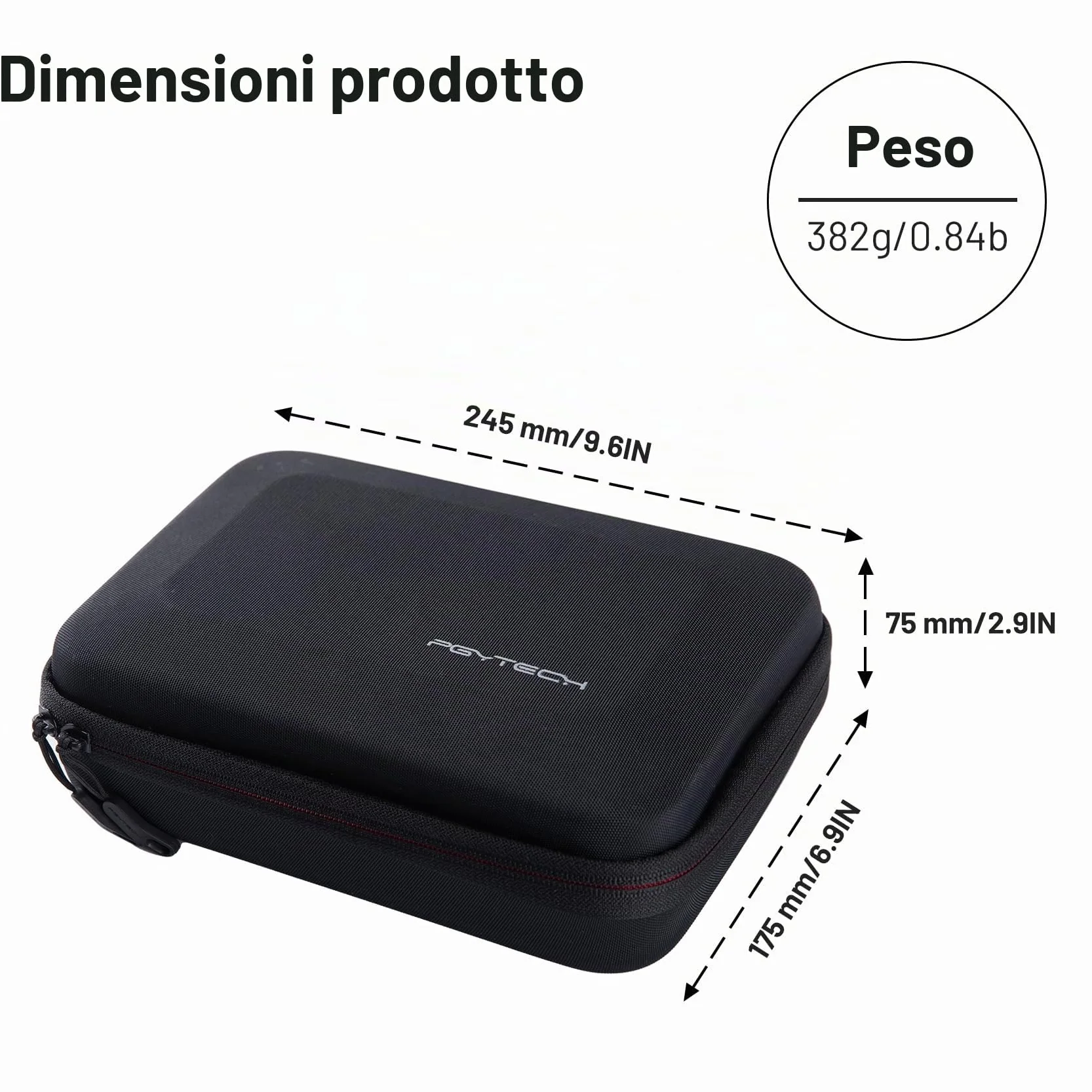 PGYTECH Fotocamera Custodia Portaoggetti Borsa a Mano per DJI OSMO 360/Action 6/Pocket 4/3/Mobile 3, per Gopro 13, per DJI FPV Batteria Maniglia Borsa, per Insta360 Ace Pro 2/X5