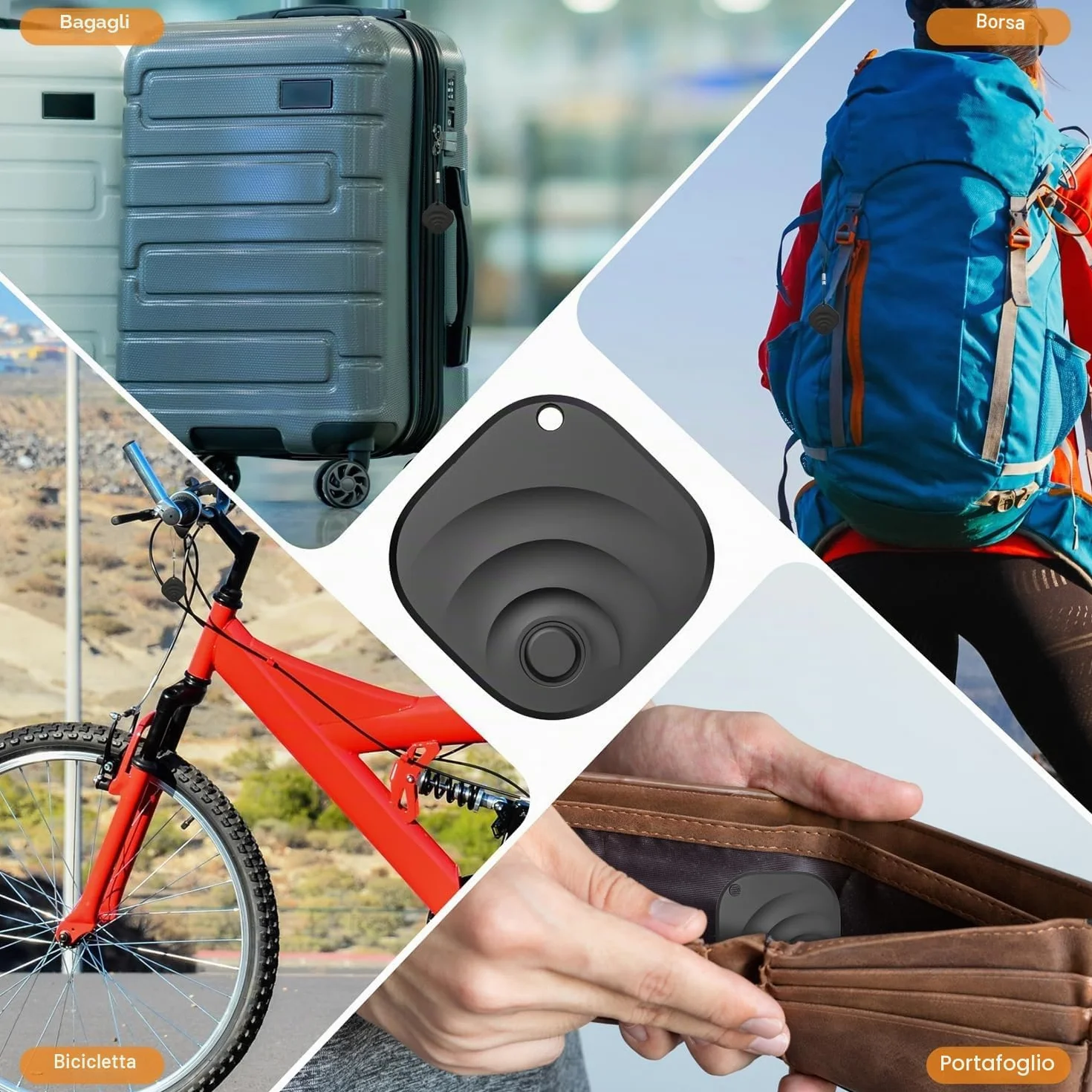 Reyke Tracker Android Smart Tag compatibile con Google Find My localizzatore per chiavi bagagli 4 pezzo