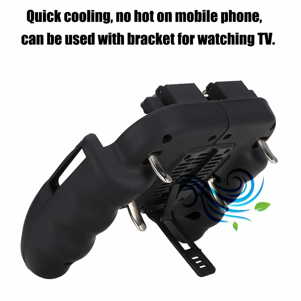 Ouitble Mobile Controller con Fan Ventola Raffreddamento 6 Finger Gamepad Joystick Smartphone Trigger per Smartphone da 4,7 a 6,5 ​​Pollici