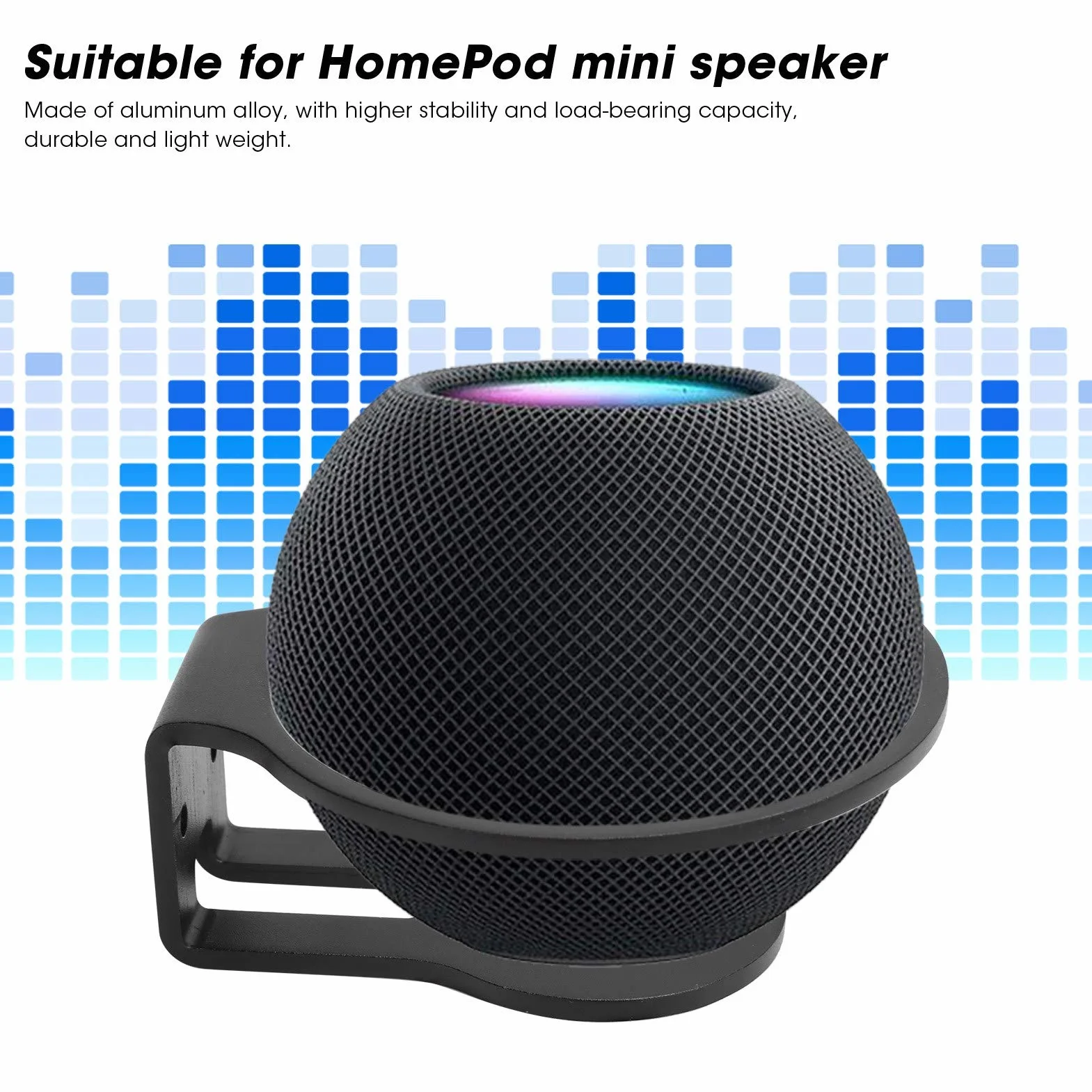 PUSOKEI Supporto a Parete per HomePod Mini - Robusto Supporto in Lega di Alluminio, Supporto per Soluzione Salvaspazio Compatibile con Homepod Mini Altoparlante(Nero)