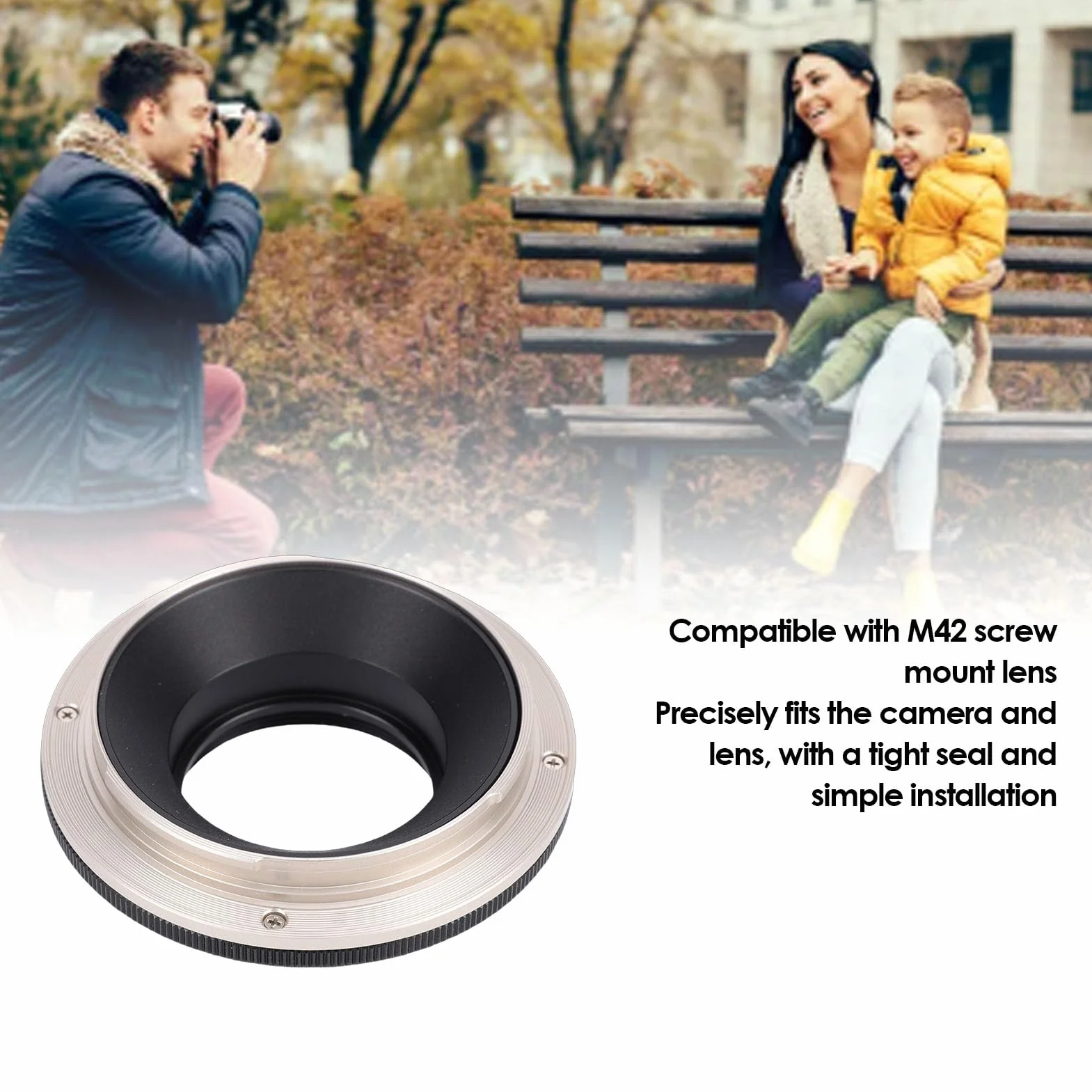 Adattatore da M42 a GFX, Anello Adattatore per Montaggio Obiettivo Compatibile con Obiettivo con Filettatura N42 per Fotocamera Fuji GFX GFX50 GFX100 GFX100RF GFX100SII
