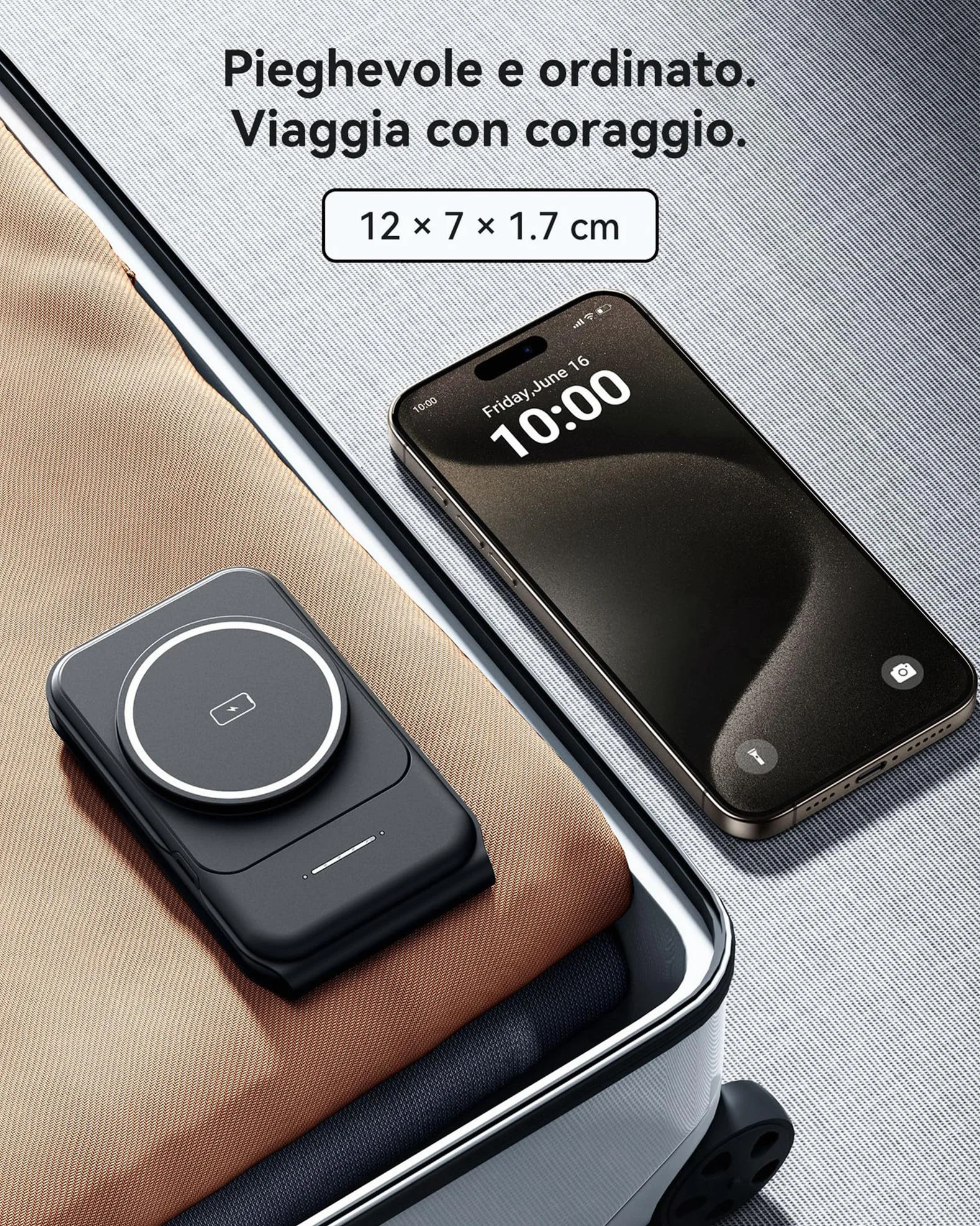 INIU Caricatore Wireless iPhone, Magnetic 3 in 1 Base Ricarica Certificato Qi, Da viaggio Caricabatterie Wireless Universale per iPhone 16 15 14 13 12 Apple Watch 8 7 Ultra AirPods 4 3 Pro ecc.