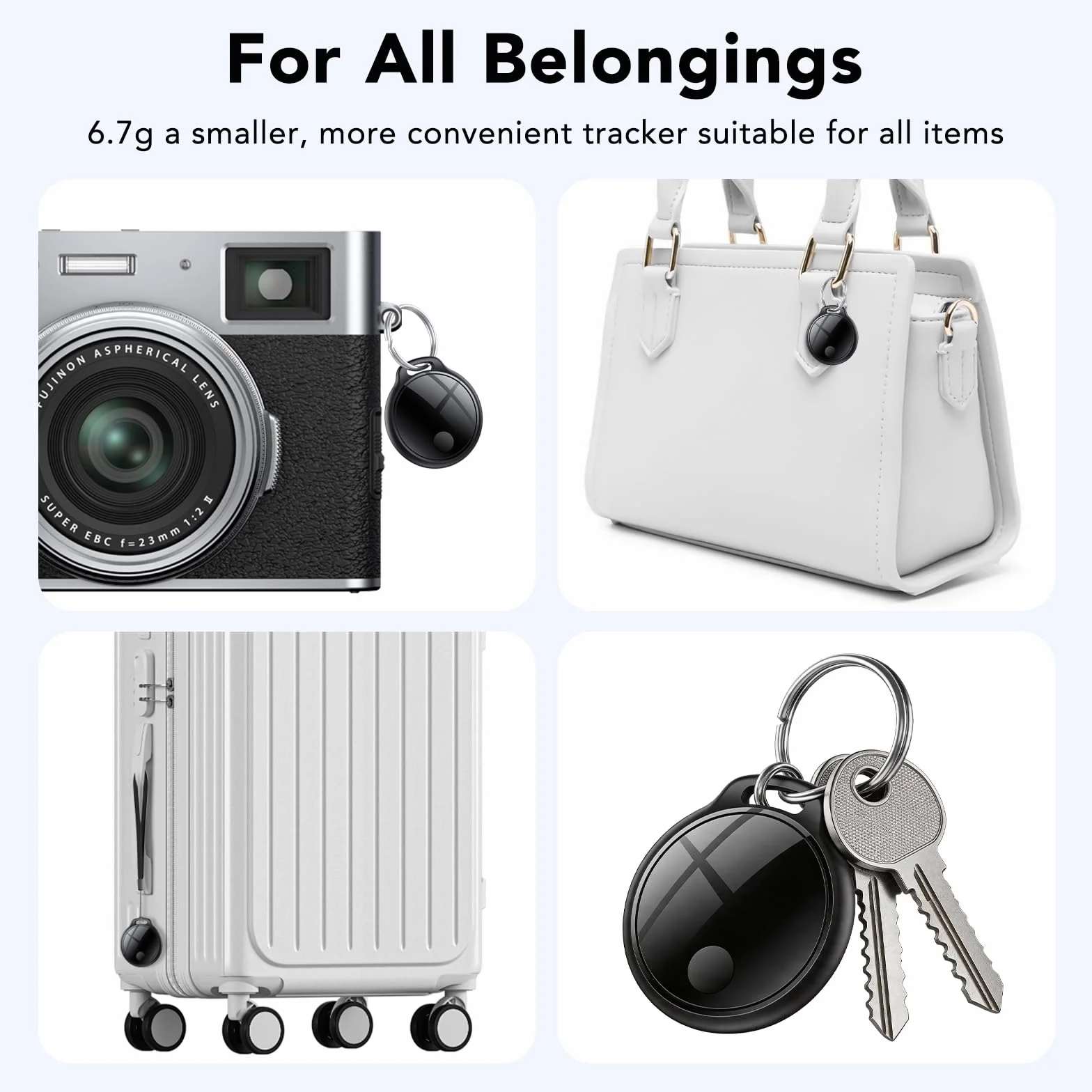 Air Tracker Tag 4 pezzi Nero GPS Tracker Bluetooth Compatibile con Apple Dov'è Localizzatore Chiavi